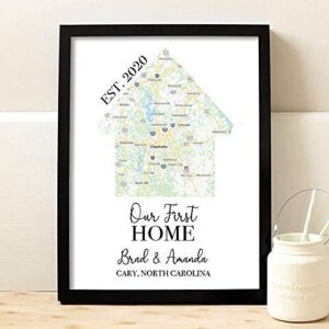 Housewarming Gift | Our First Home Gift | Home Map Print | New Home Owner Gift | Closing Gift | Personalized Home Gift | New Home Owner