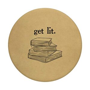 Get Lit Reading Book Nerd Funny Literature English Teacher PopSockets PopGrip: Swappable Grip for Phones & Tablets