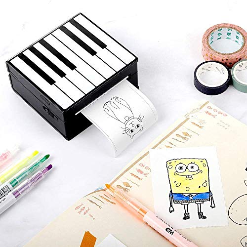 Phomemo M02 Mini Bluetooth Thermal Pocket Printer with 3 Rolls Adhesive White/Gold/Silver Glitter Sticker Paper, Compatible with iOS + Android for Plan Journal, Study Notes, DIY, Work, Gift