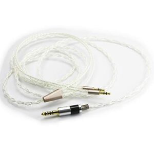 newfantasia 4.4mm balanced male cable 6n occ copper single crystal silver plated cord compatible with hifiman ananda, sundara, arya, he400se, deva-pro headphones (4.4mm to dual 3.5mm male version)