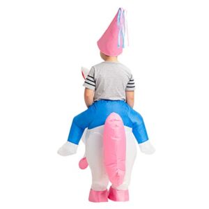 GOOSH Inflatable Unicorn Costume for Kids Halloween Costumes Boys Girls 55IN Funny Blow up Costume for Halloween Party Cosplay