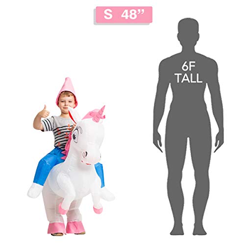 GOOSH Inflatable Unicorn Costume for Kids Halloween Costumes Boys Girls 55IN Funny Blow up Costume for Halloween Party Cosplay