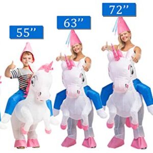 GOOSH Inflatable Unicorn Costume for Kids Halloween Costumes Boys Girls 55IN Funny Blow up Costume for Halloween Party Cosplay