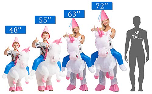 GOOSH Inflatable Unicorn Costume for Kids Halloween Costumes Boys Girls 55IN Funny Blow up Costume for Halloween Party Cosplay