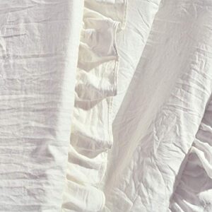 Lush Decor Reyna Soft Knitted Ruffle Throw Blanket, 50" x 60", White