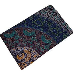 SHIRANYA Indian Handmade Queen Cotton Kantha Quilt Throw Blanket Bedspread Floral Print 80x90 Approx