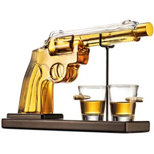 gifts for dad, whiskey gifts for men, whiskey decanter bottle and bullet shot glasses, whiskey glasses, decanter set for scotch whiskey vodka bourbon