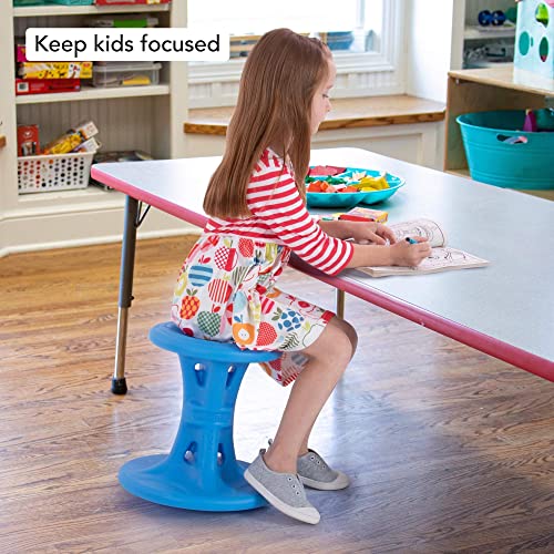 Simplay3 Play Around Wiggle Chairs 2-Pack, Kids Wobble Stools for Improved Focus and Attention - Blue, Made in USA