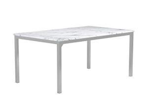 coaster furniture athena rectangle marble top dining table carrara mable and chrome 110101
