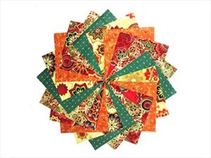 10 10 inch vivid christmas cheer quilting squares pack by paintbrush, ebi & riley blake fabrics 5 colorways