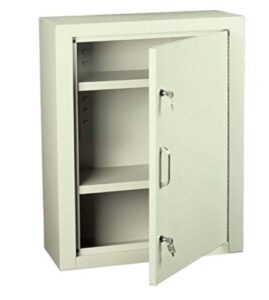 ms3c, large narcotics cabinet/medicine safe with 2 shelves, beige, 20 gauge steel, 29.5" h x 23.5" w x 10.5" d