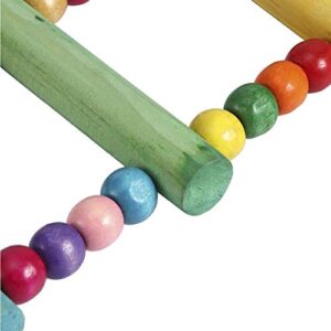 TOPINCN Natural Wood Climbing Ladder Toy Colorful Natural Wood Beads Climbing Ladder Toy Parakeet Swing Bird Toy with Hanging Hook