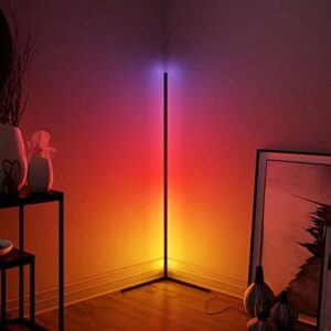 wise home products color changing corner lamp - modern rgb multicolored + white light - amazing minimalist ambient dimmable gaming led mood lighting