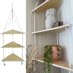 tinkiture designs corner hanging shelf (natural)