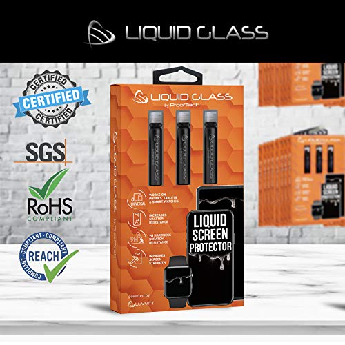 Liquid Glass Screen Protector for Up to 12 Devices Universal Fit for All Smartphones Tablets and Watches Scratch and Shatter Resistant Wipe On Nano Protection - 3 Bottles