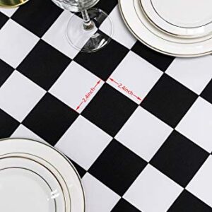 Table Runner Black and White Checkerboard Racing Theme for Anniversary Runner Dinner Parties Supplies Birthday Party Wedding Winter New Year Decorations 12 x 72 Inches