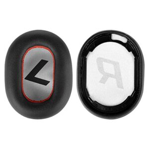 Geekria QuickFit Protein Leather Replacement Ear Pads for Plantronics BackBeat PRO 2, BackBeat PRO 2 Special Edition, Voyager 8200 UC Headphones Ear Cushions, Headset Earpads, Ear Cups (Black/Red)