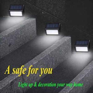 Homeyearn Outdoor Solar Step Lights with Larger Battery Capacity 8-Pack 6 LED Solar Powered Deck Lights Weatherproof Outdoor Lighting for Steps Stairs Decks Fences Paths Patio Pathway (White Light)