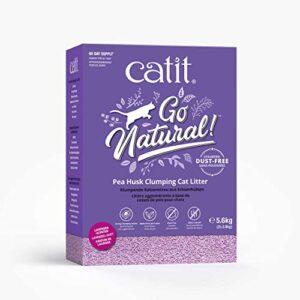 catit go natural pea husk clumping cat litter 14.8 lb, lavender