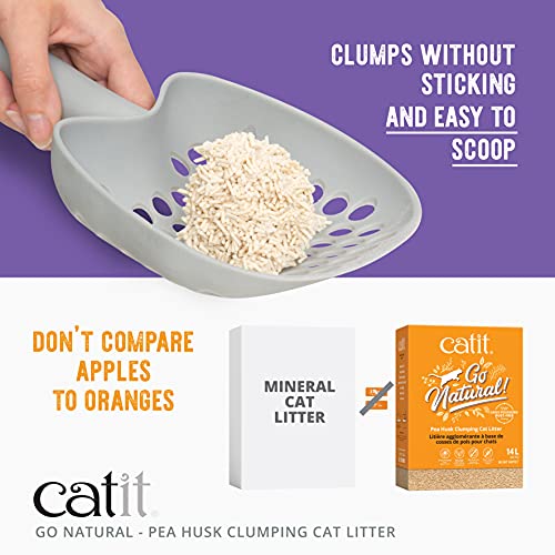 Catit Go Natural Pea Husk Clumping Cat Litter 14.8 lb, Lavender