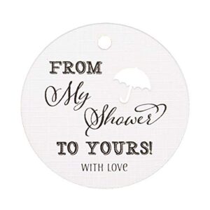 summer-ray 50pcs from my showers to yours bridal shower favors gift tags thank you tags (white)