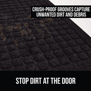 Gorilla Grip Ultra Absorbent Moisture Guard Doormat, Absorbs Up to 1.7 Cups of Water, Stain and Fade Resistant, Spiked Rubber Backing, All Weather Mats Capture Dirt, Indoor Outdoor, 29x17, Black