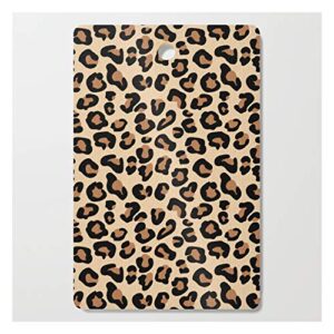 society6 leopard print, black, brown, rust and tan by mm gladden kitchen cutting board (rectangle)