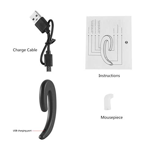 3C Light Ear Hook Wireless Bluetooth Headphone,Painless Wearing Single Ear Bluetooth Earpieces with Mic,Lightweight Non Bone Conduction Headsets for Cell Phone Android iPhone X/8/7/6(Black)