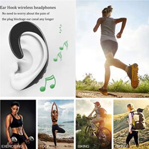 3C Light Ear Hook Wireless Bluetooth Headphone,Painless Wearing Single Ear Bluetooth Earpieces with Mic,Lightweight Non Bone Conduction Headsets for Cell Phone Android iPhone X/8/7/6(Black)