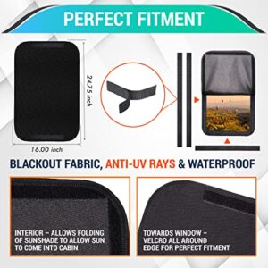 LATCH.IT RV Window Shade V2.0 | 16 x 24.75“ Blackout RV Door Window Shade | Total Blackout Fabric | RV Window Coverings | Instant Cooling and UV Protection | RV Door Shade for Camper Windows!