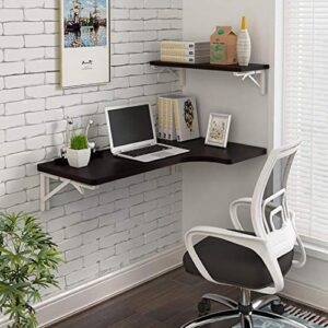 wall-mounted drop-leaf table, solid wood children table,home office table desk workstation computer desk, trestle desk
