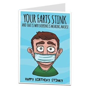funny happy birthday card your farts stink design