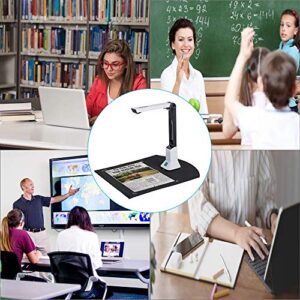 8MP USB Document Camera For Teachers, High Definition Portable Scanner With OCR Text Recognition Function, Real-time Projection Video Recording Versatility A4 Format Used for Office Education Training