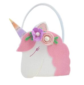 spritz felt unicorn basket - white - (8in (h) x 8in (w) x 4.85in(d))