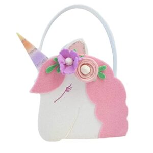 Spritz Felt Unicorn Basket - White - (8in (H) x 8in (W) x 4.85in(D))