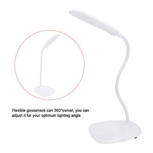 Haofy LED Desk Lamp with Flexible Gooseneck, USB Table Lamp with 3 Level Brightness Bedside Reading Light Touch Switch Dimmable Reading Studying Light