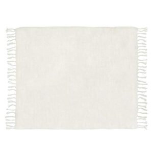 Santa Barbara Design Studio Pure Designs Linen Throw Blanket, 60" x 50", Antique White