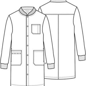 Cherokee Professional Lab Coat for Men and Women with Snap Front Closure WW350AB, XL, Pewter