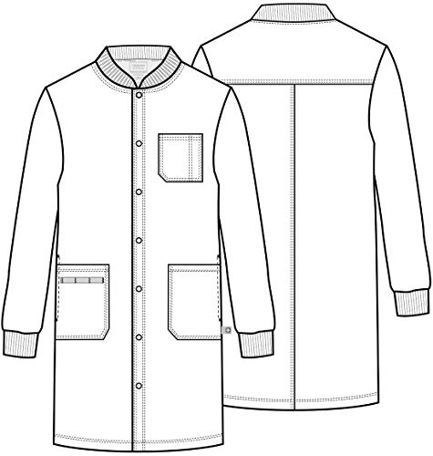 Cherokee Professional Lab Coat for Men and Women with Snap Front Closure WW350AB, XL, Pewter