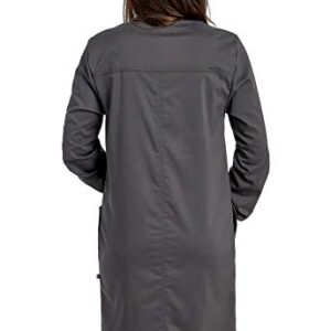 Cherokee Professional Lab Coat for Men and Women with Snap Front Closure WW350AB, XL, Pewter