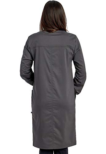 Cherokee Professional Lab Coat for Men and Women with Snap Front Closure WW350AB, XL, Pewter