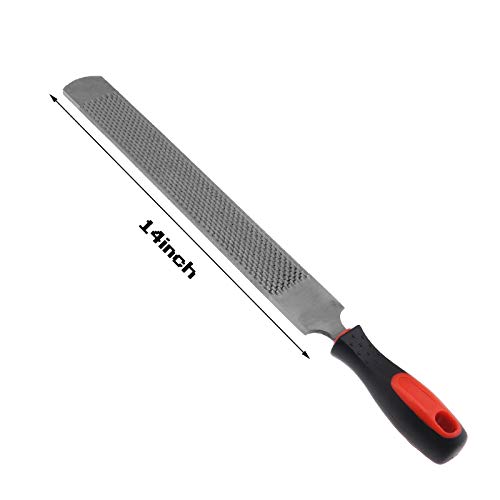 Micro Traders 14Inch Double Sided Hoof Rasp, with Rubber Handle Farrier Tool Coarse Medium Cut (350x40mm)