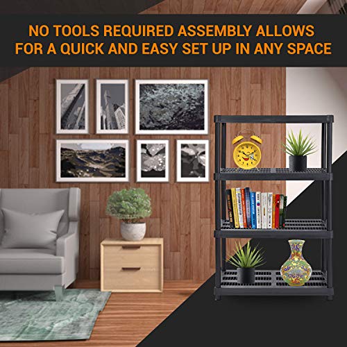 Juggernaut Storage Plastic Shelving, 36" Width x 72" Height x 18" Depth, Black (RS3618-5BLK)