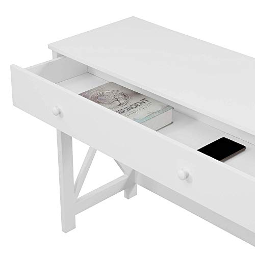 Convenience Concepts Oxford Desk with Charging Station, 42", White