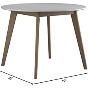 Coaster Furniture Breckenridge Round Matte White and Natural Oak Dining Table 192790