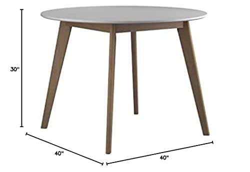 Coaster Furniture Breckenridge Round Matte White and Natural Oak Dining Table 192790