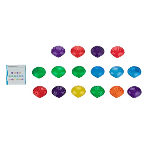 edxeducation Tactile Shells - Set of 36 - Translucent - 6 Textures and Colors - Ages 18m+ - Explore STEM Concepts via Light Panels and Sensory Bins