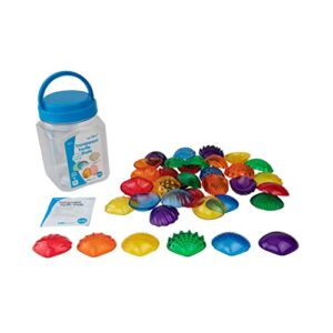 edxeducation Tactile Shells - Set of 36 - Translucent - 6 Textures and Colors - Ages 18m+ - Explore STEM Concepts via Light Panels and Sensory Bins