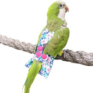 hezhuo parrot diapers, bird flight suits, bird suits, reusable waterproof diapers, pet bird supplies (m, pink)