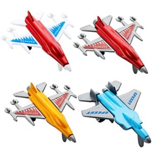 Airplane Toys - 12 Pack Vehicle Aircraft Plane Playset, Includes Styles of Bomber, Military, F-16 Fighter Jets, for Birthday Party Favor Toys, for Kids Boys and Girls (Styles May Very)